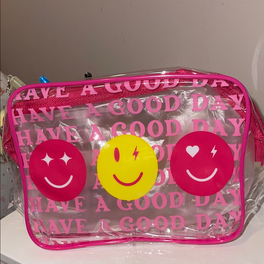 Clear Smiley Face Cosmetic Bag